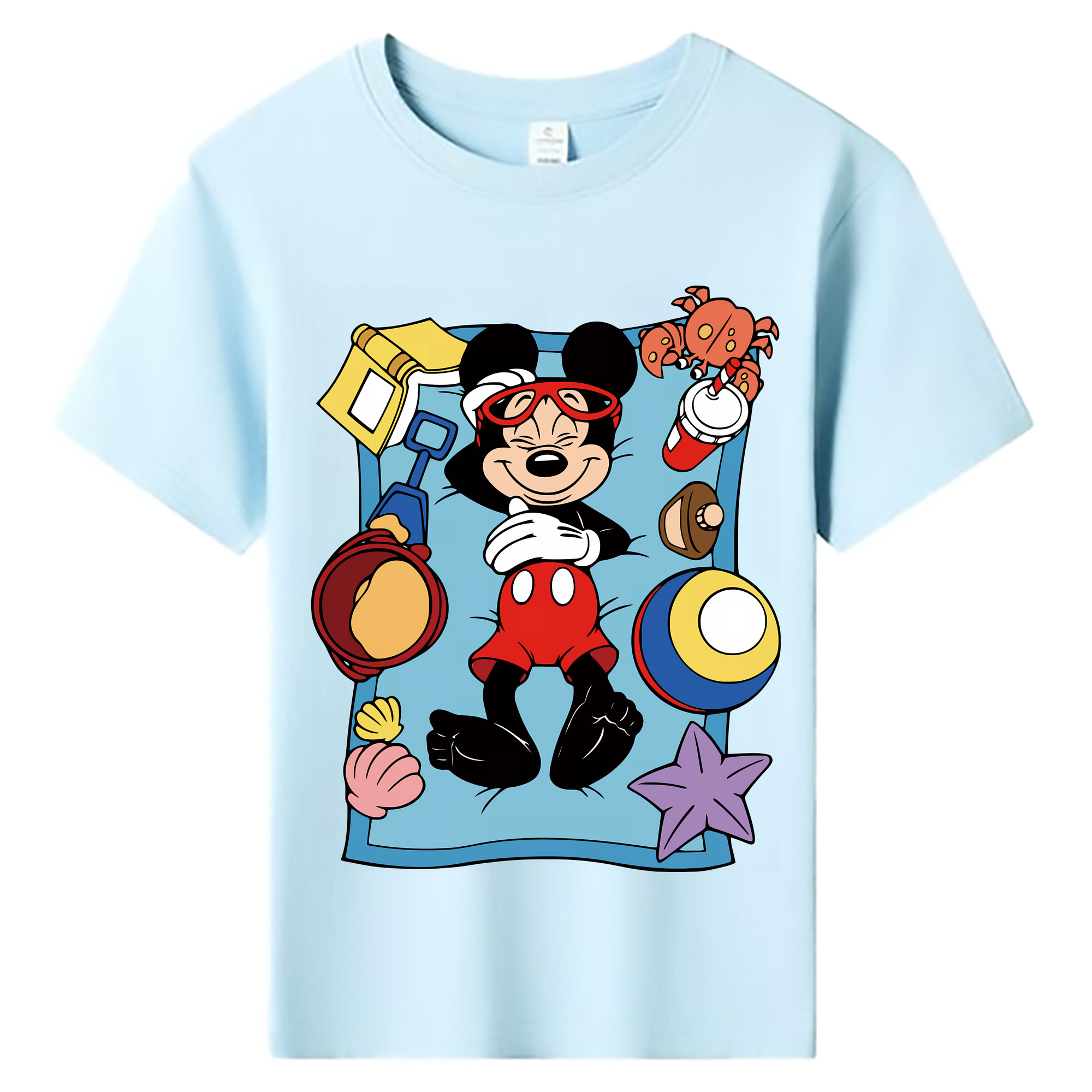 （画像用） ミッキーマウス Mickey Mouse 綿100％キッズTシャツ（フロントプリント）